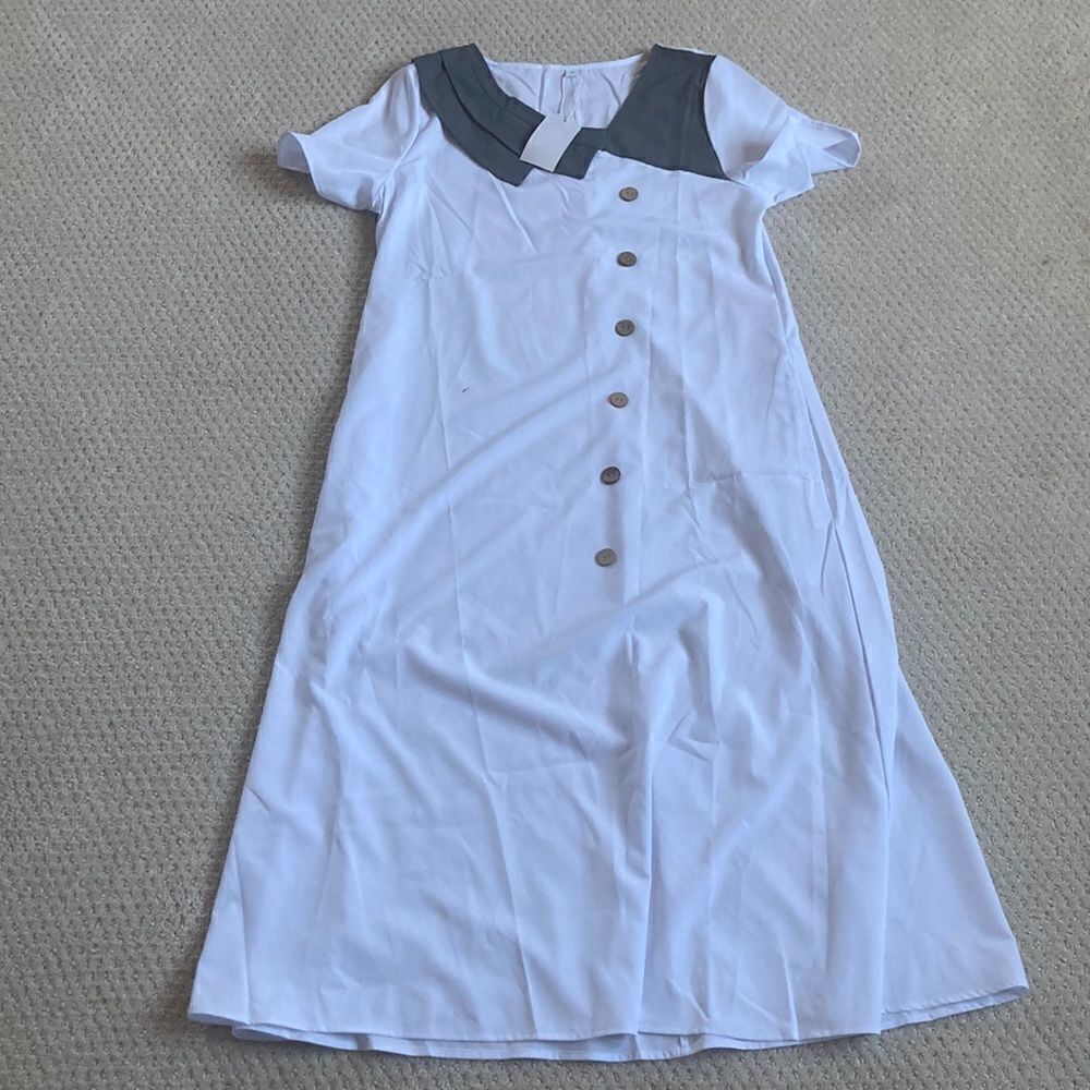 White and Gray Dress -NWT